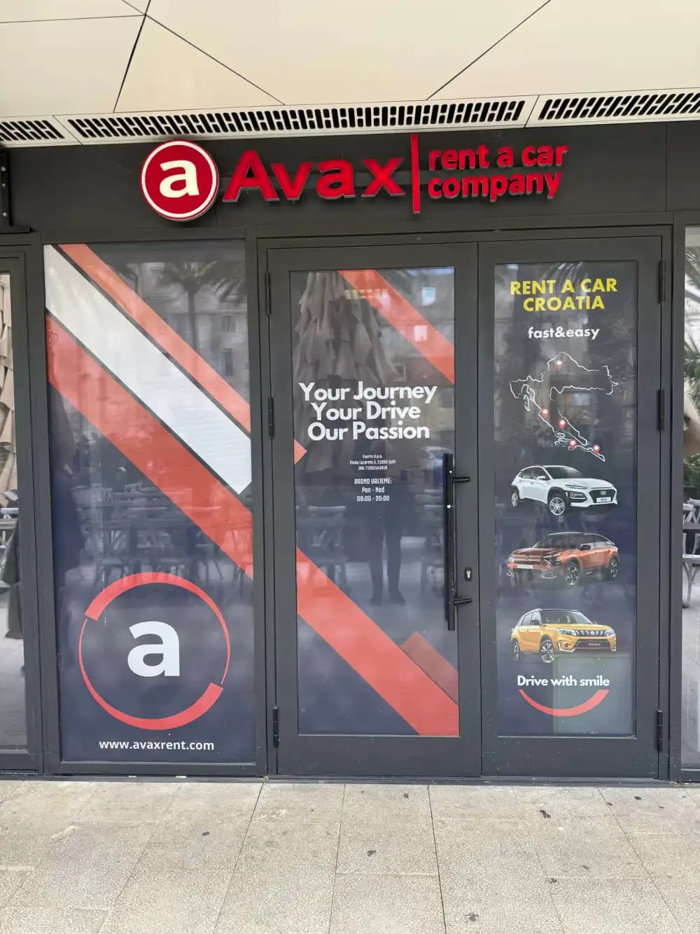 Rental car fleet in Split downtown — island-ready vehicles