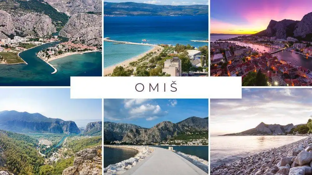 Omiš coastline — dramatic cliffs, turquoise water, and beaches along the Croatian Adriatic